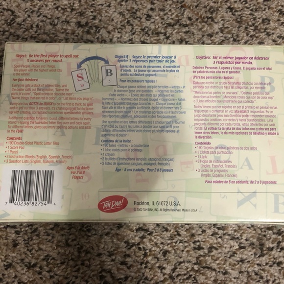 Gotta Be Quick The Double-sided Crossword Game Factory Sealed - Picture 2 of 2